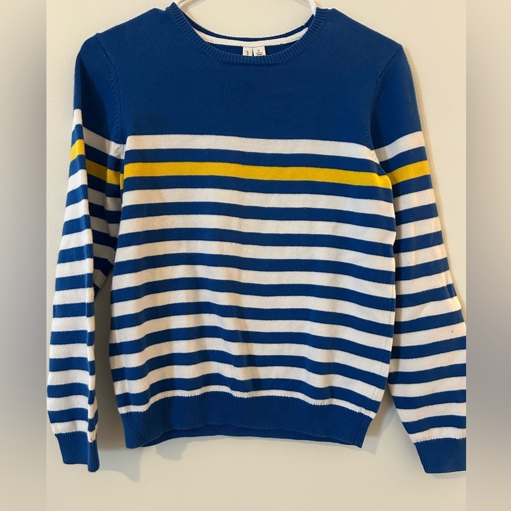 Janie and Jack Blue Striped Crewneck Sweater